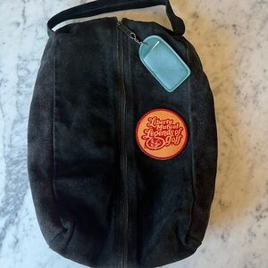 Vintage Liberty Mutual Legends of Golf Black Suede Golf Shoe Bag